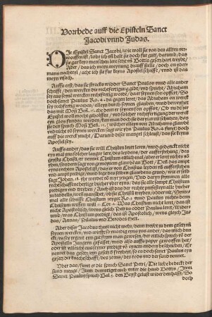 Vorrhede auff die Episteln Sanct Jacobi unnd Judas.