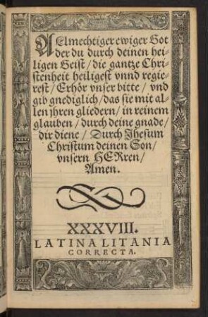 XXXVIII. Latina Litania Correcta.