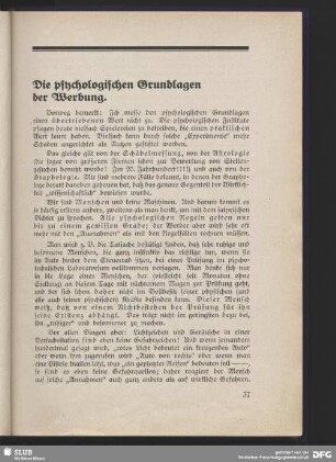 Die psychologischen Grundlagen der Werbung
