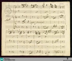 L' Olimpiade. Excerpts - Mus. Hs. 1036 : S, vl (2), vla, b