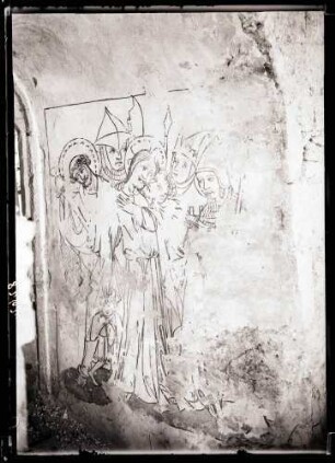 Kirche; Nordwand, aufgedecktes Wandbild