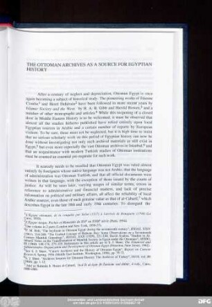 The Ottoman Archives As A Source For Egyptian History
