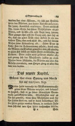Das neunte Kapitel. Märten thut einen Sprung von Mensa bis auf den Corn. Nep.