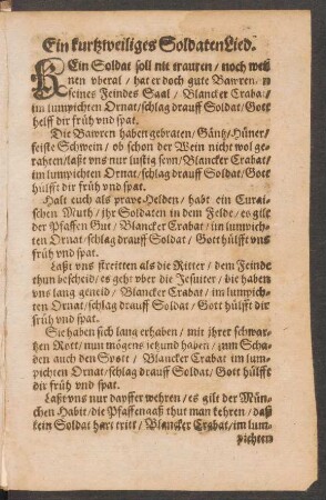 Ein kurtzweiliges SoldatenLied.