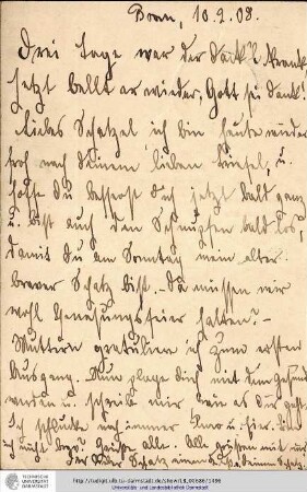 Postkarte vom 10.02.1908