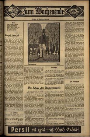 Zweite Ausgabe vom Samstag, den 23. November 1935.