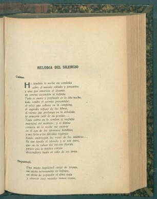 Melodía del silencio : Calma [y] Inquietud [y] Retorno
