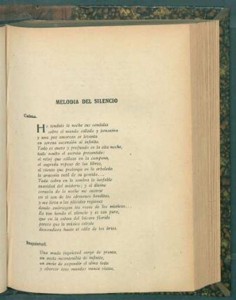 Melodía del silencio : Calma [y] Inquietud [y] Retorno