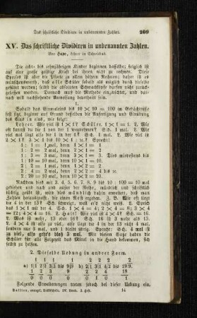 ¬Das¬ schriftliche Dividiren in unbenannten Zahlen