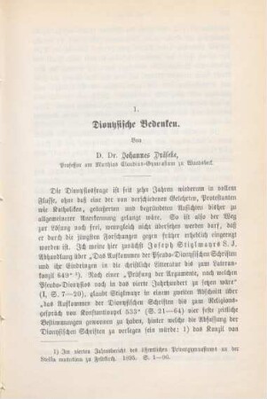 381-409 Dionysische Bedenken