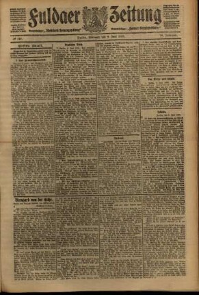 Erste Ausgabe vom Mittwoch, den 09. Juni 1909.