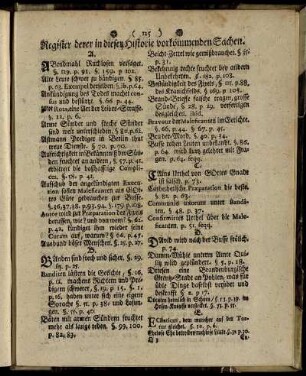 Register derer in dieser Historie vorkommenden Sachen