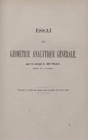 ESSAI DE GÉOMÉTRIE ANALYTIQUE GÉNÉRALE.
