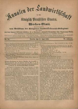 No. 24. Berlin, den 13. Juni 1866. VI. Jahrgang.
