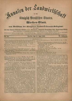 No. 24. Berlin, den 13. Juni 1866. VI. Jahrgang.