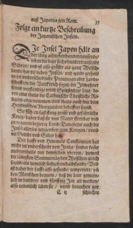 Folgt ein kurtze Beschreibung der Japonischen Inseln.
