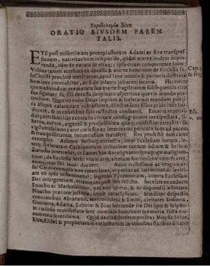 Tymbologia Sive Oratio Eiusdem Parentalis