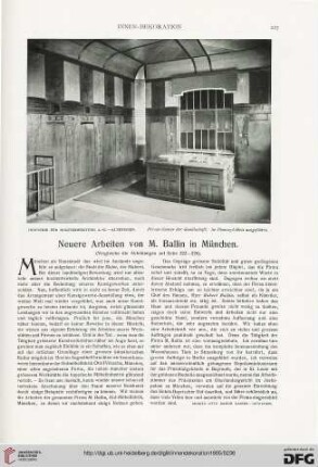 Neuere Arbeiten von M. Ballin in München