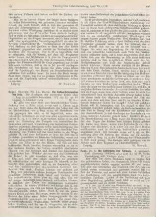 196-197 [Rezension] Funk, Salomon, Die Entstehung des Talmuds. 2., neubearb. Aufl