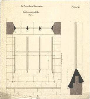 Schmidt, Heinrich von; Kaiserslautern; Marienkirche - Fenster im Langschiff (Aufriss, Schnitt)