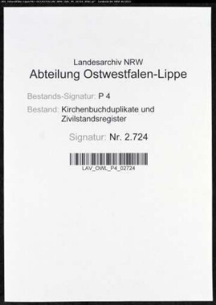 Zivilstandsregister von Rhynern (T 1811). (Gemeinde: Rhynern, Kreis Unna)