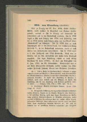 604. von Clausberg (Christlieb).