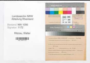 Entnazifizierung Walter Ritzrau , geb. 07.03.1901 (Arbeiter)