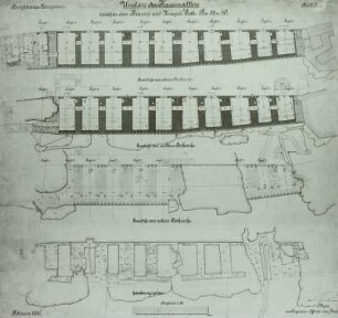 Festung Königstein, Entwurf zum Umbau der Kasematten zwischen dem Kranich und Hempels Ecke, Grundrisse : Königstein, Festung