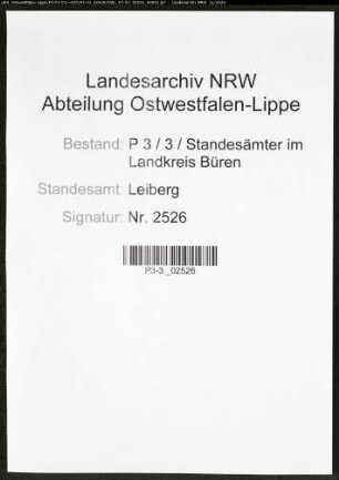 Sterberegister Standesamt Leiberg