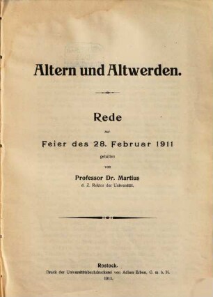 Altern und Altwerden