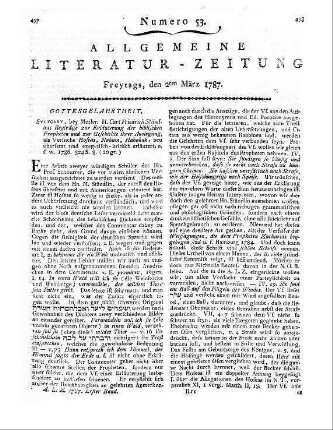 H., J. E. G.: Neues Lehrbuch der wichtigsten Wahrheiten der christlichen Religion für junge Christen. Freiberg: Craz 1786