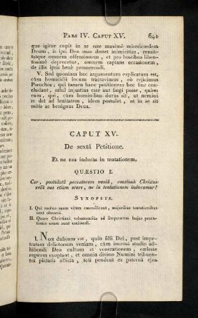 641-653, Caput XV. De sextâ Petitione.
