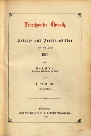Fröschweiler Chronik