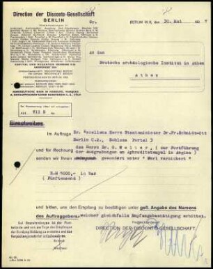 Scheck der Disconto-Gesellschaft