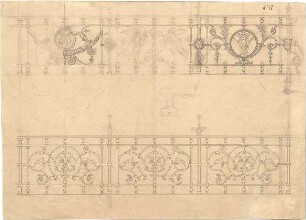 Neureuther, Gottfried von; Würzburg; Bahnhof - Geländer (Details)