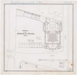 Stadttheater, Bromberg: Lageplan mit Grundriss Parkett