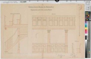 Bad Sassendorf (Bad Sassendorf) innerer Ausbau der ev. Kirche Orgelempore Ansicht, Schnitte 1904 1 : 10 60 x 91 kol. Zeichnung Meyer, Baurat Staatshochbauamt Soest