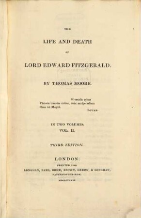 The Life and Death of Lord Edward Fitzgerald : in Two Volumes, 2