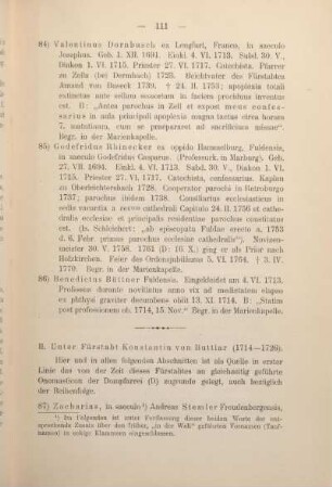 II. Unter Fürstabt Konstantin von Buttlar (1714-1726).