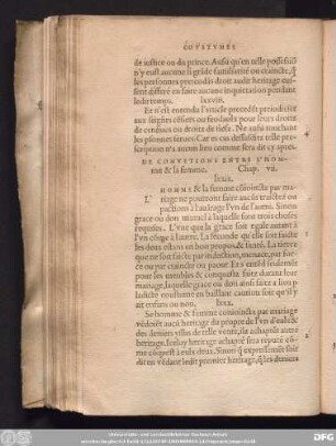 De Convetions Entre L'Homme & la femme. Chap. vii.