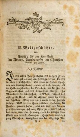 Johann Christoph Gatterers Weltgeschichte in ihrem ganzen Umfange, 2. Von Cyrus bis zu- und mit der Völkerwanderung: ein Zeitraum von mehr als 1000 Jahren
