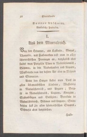 Dritter Abschnitt. Natürliche Produkte.