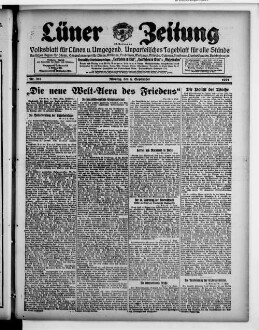 Lüner Zeitung : nationales Tageblatt für alle Stände : Mitteilungsblatt für amtliche Bekanntmachungen