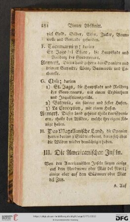III. Die Americanischen Inseln