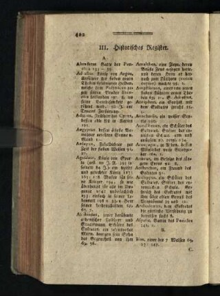 III. Historisches Register