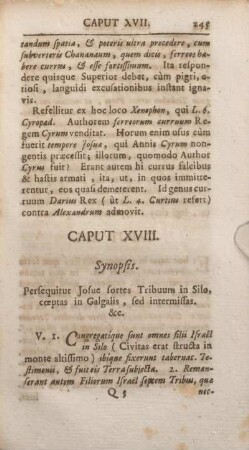 Caput XVIII. Synopsis.