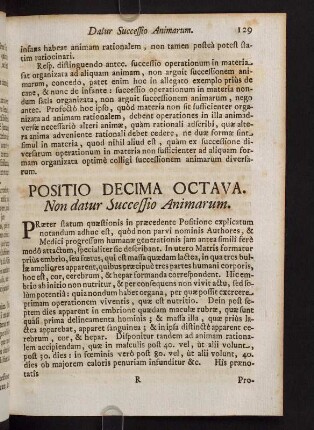 129-135, Positio Decima Octava. Non datur Successio Animarum