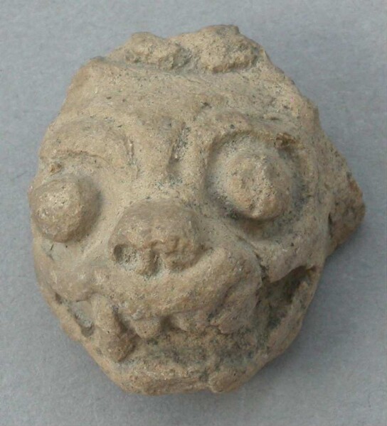 Animal head made of clay