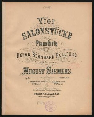 No. 3: Erinnerung : op. 67