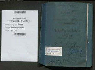 Gräff; Gustav, Bergreferendar; Prüfungsakte und Personalakte
